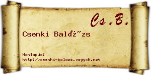 Csenki Balázs névjegykártya